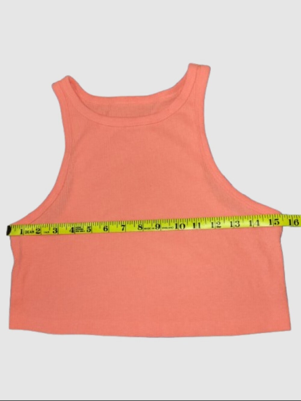 Set of 2 Wild Fable Rib Knit Cropped Racerback Tank Tops White and Salmon Large - Picture 8 of 14